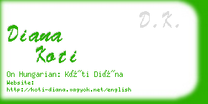 diana koti business card